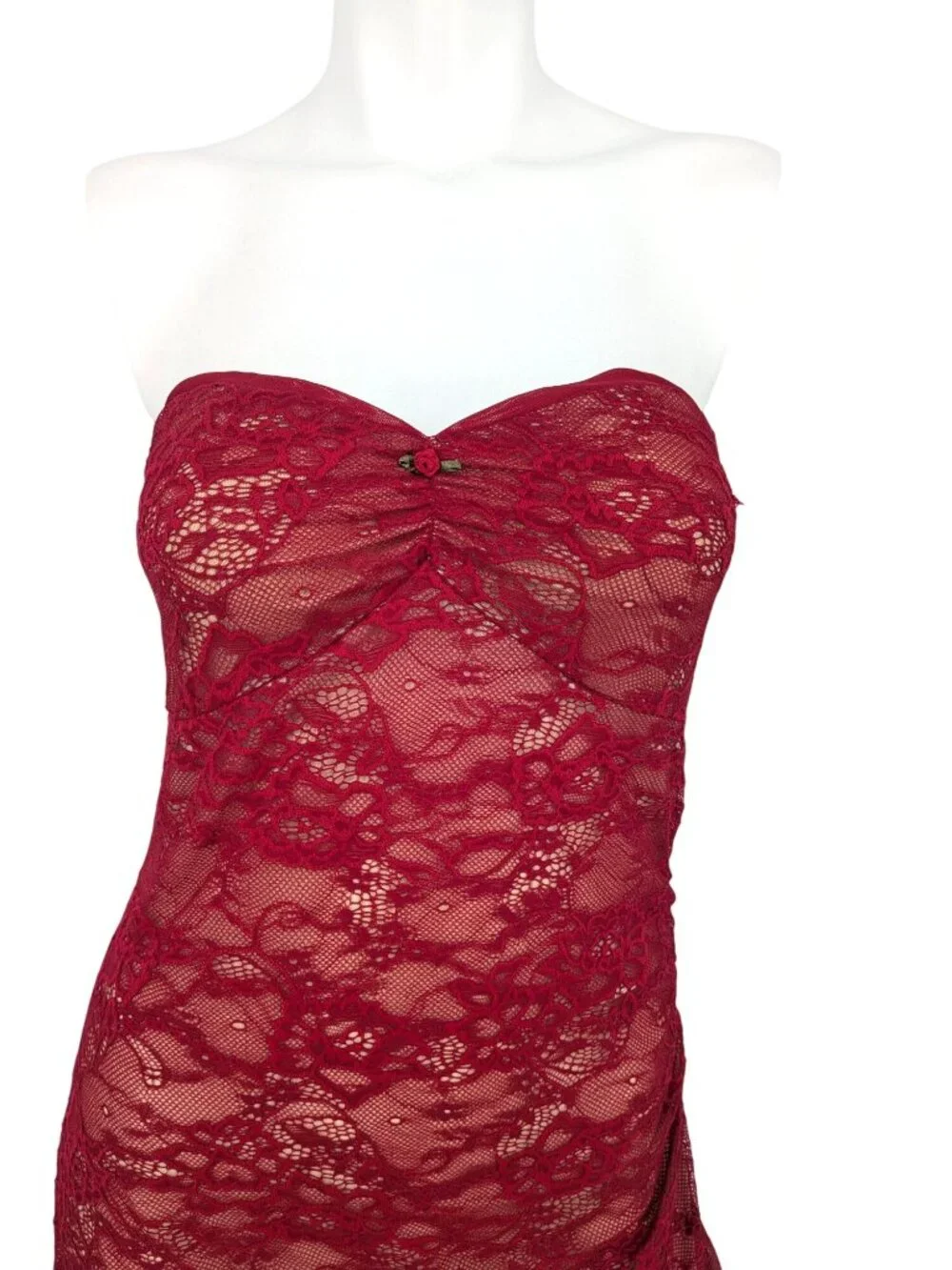 Princess Polly‎ Floral Lace Strapless Mini Dress Coquette Milkmaid Party Size 10